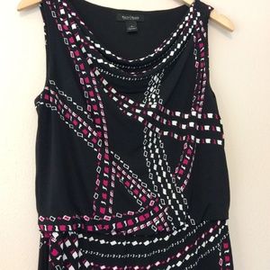 {White House Black Market} Black Patterned Dress